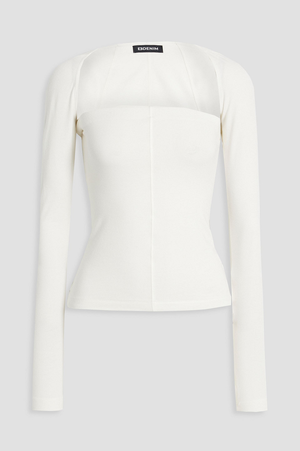 Eb Denim Convertible Stretch Cotton And Modal-blend Jersey Top In Ivory