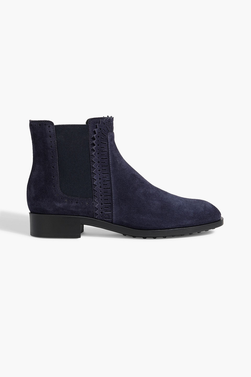 Tod's Laser-cut Suede Chelsea Boots In Purple