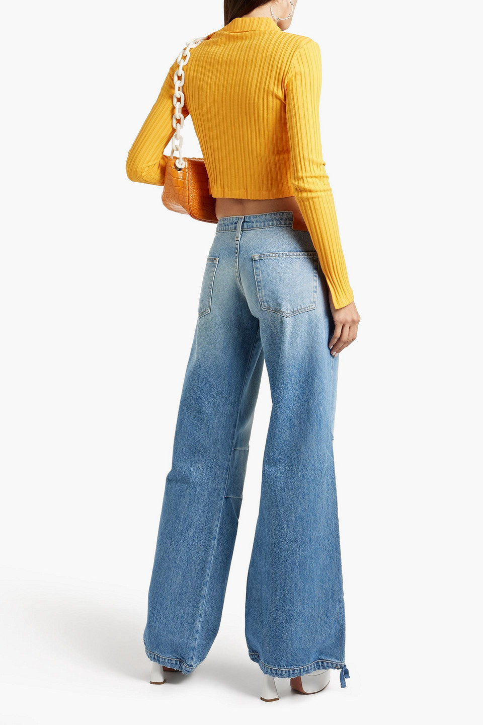 EB DENIM LOON LOW-RISE WIDE-LEG JEANS 