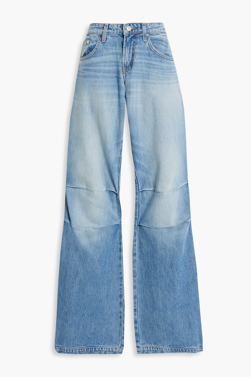 Eb Denim Loon Low-rise Wide-leg Jeans In Mid Denim