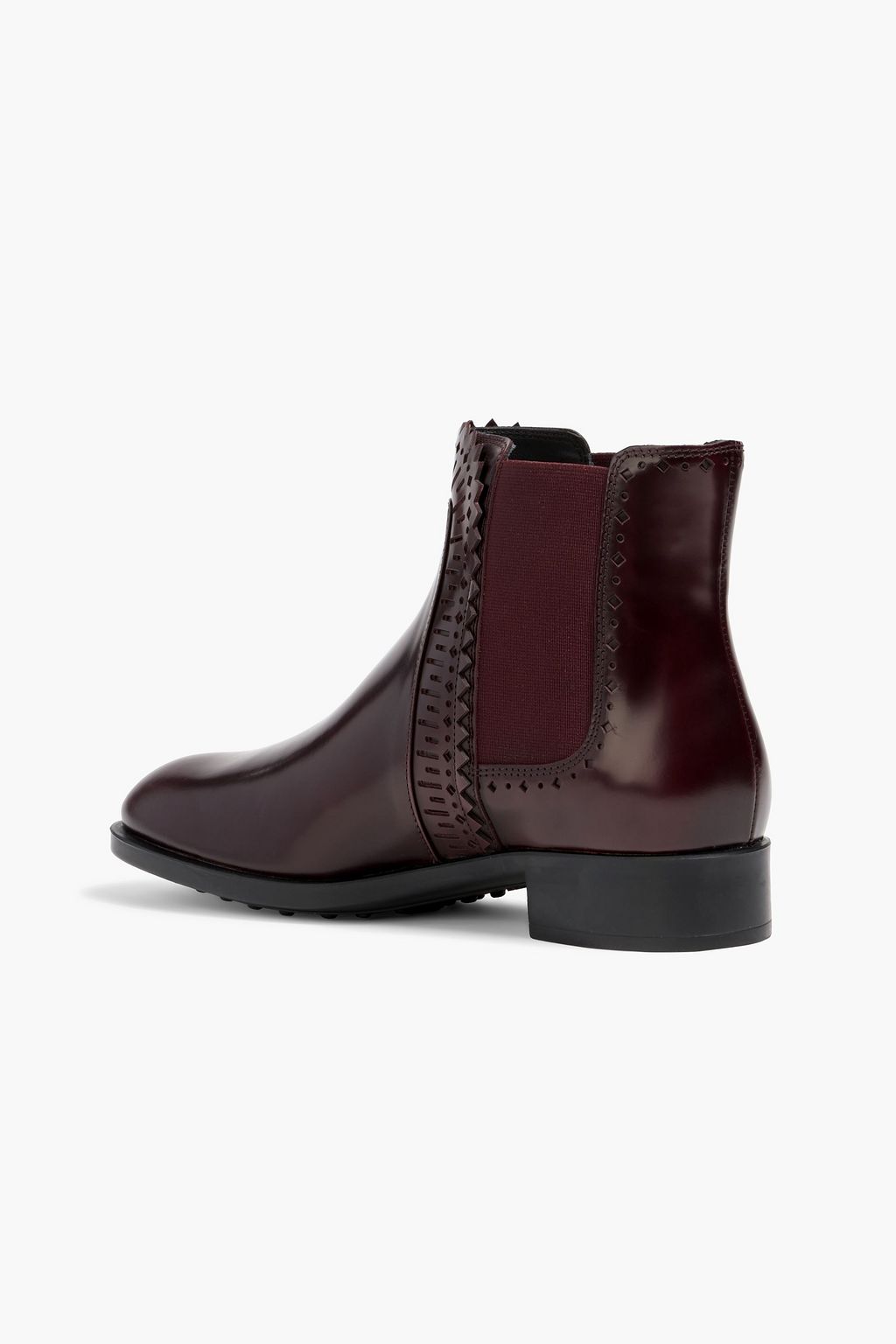 TOD'S Laser-cut glossed-leather Chelsea boots