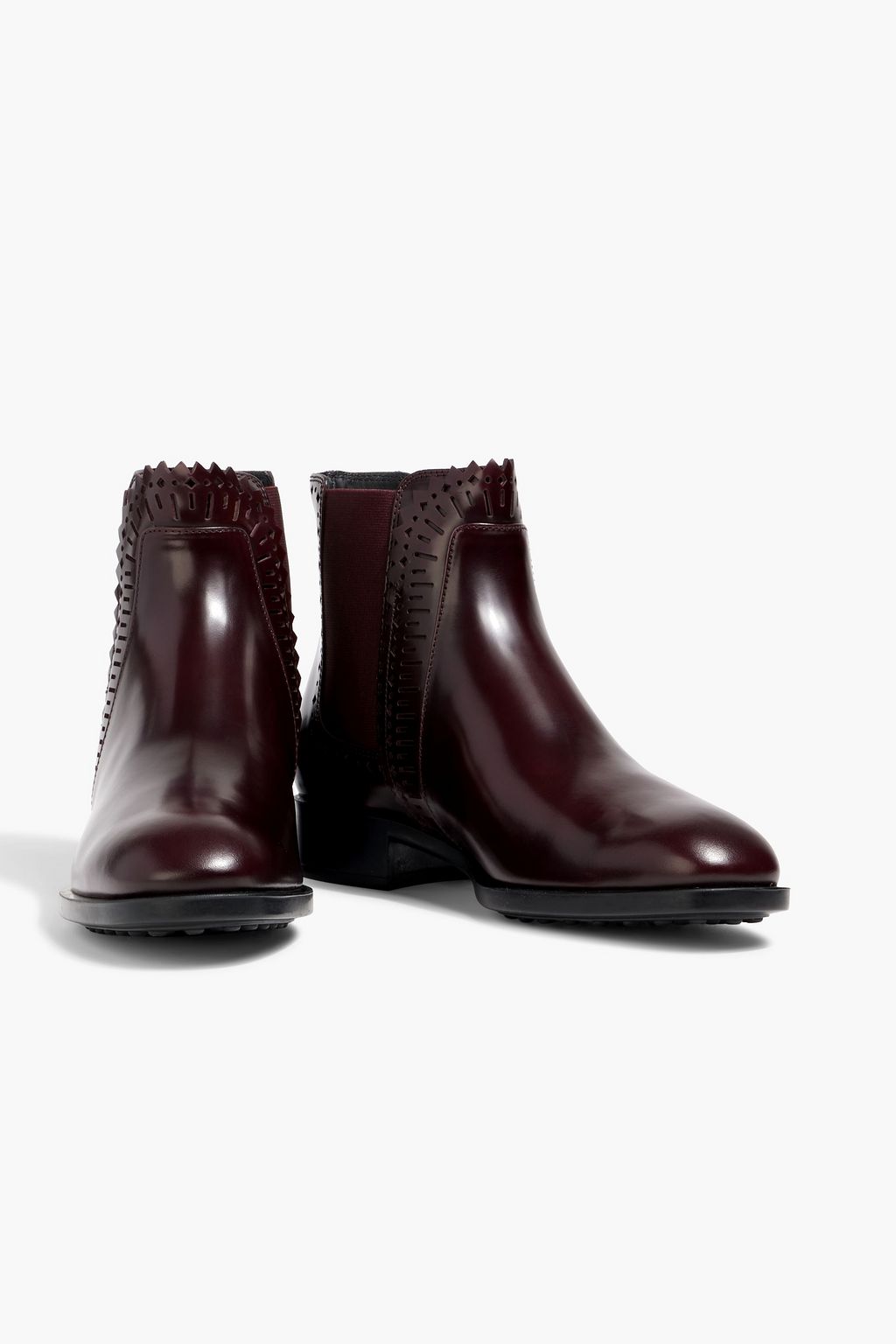 TOD'S Laser-cut glossed-leather Chelsea boots