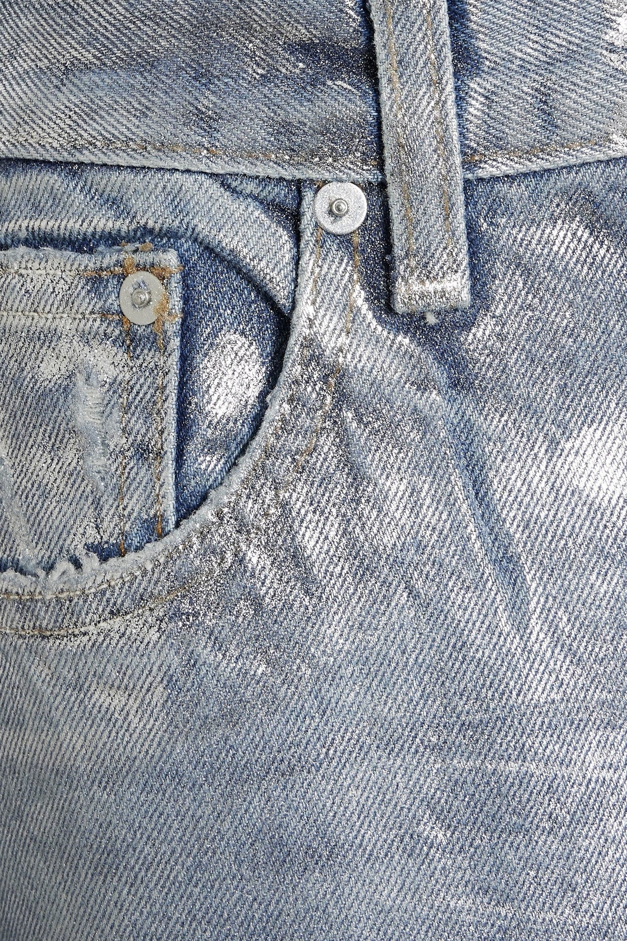 EB Denim Coated metallic high-rise straight-leg jeans thumbnail
