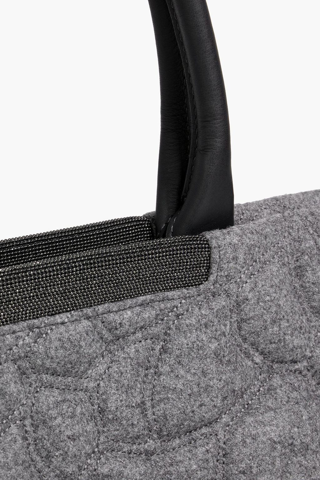 BRUNELLO CUCINELLI Bead-embellished quilted felt tote