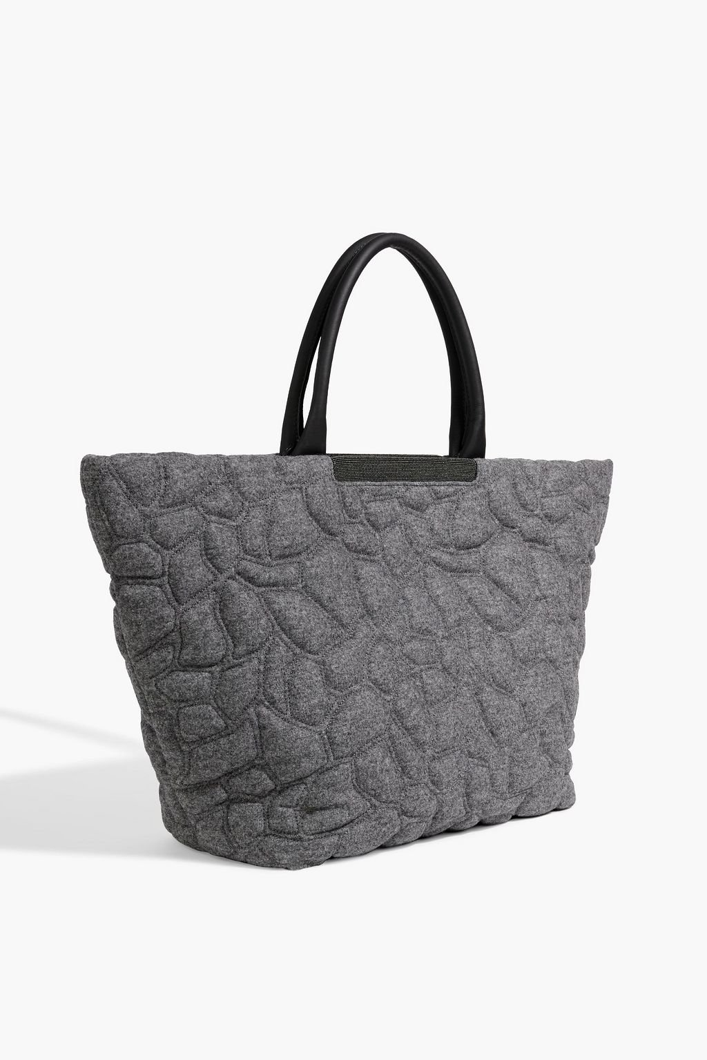 BRUNELLO CUCINELLI Bead-embellished quilted felt tote