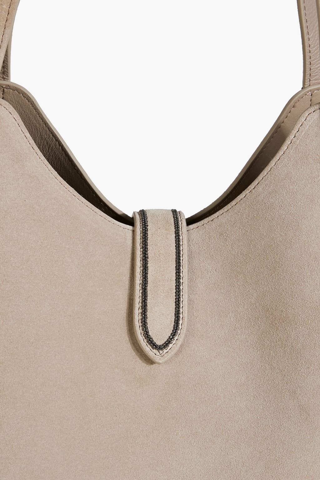 BRUNELLO CUCINELLI Bead-embellished suede tote