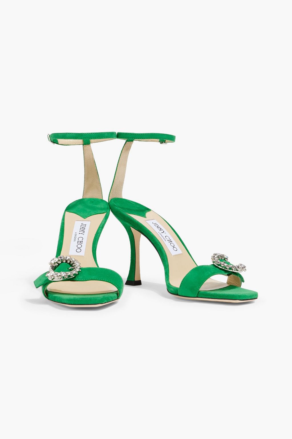 JIMMY CHOO Marsai 90 crystal-embellished suede sandals