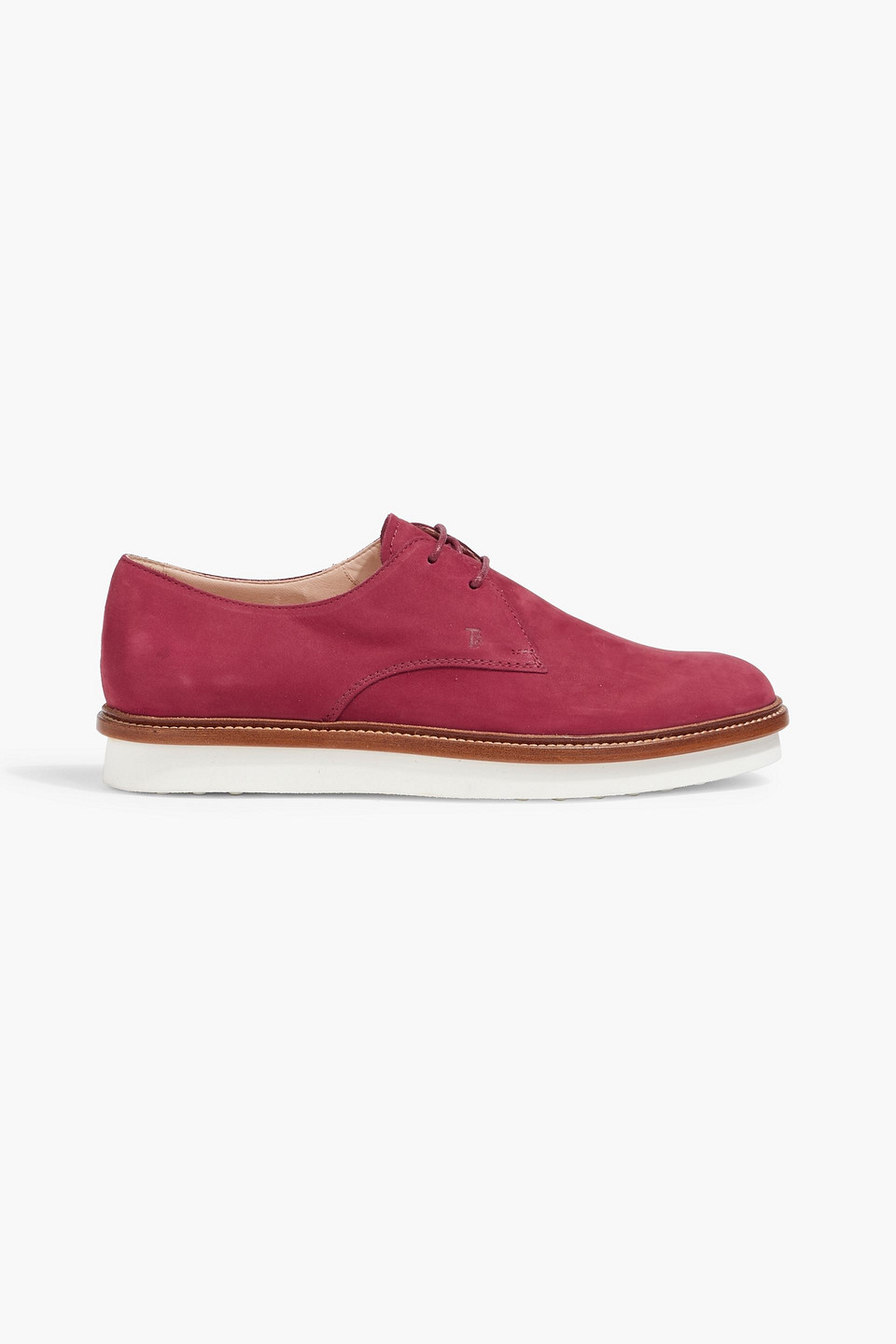 Tod's Nubuck Brogues In Claret