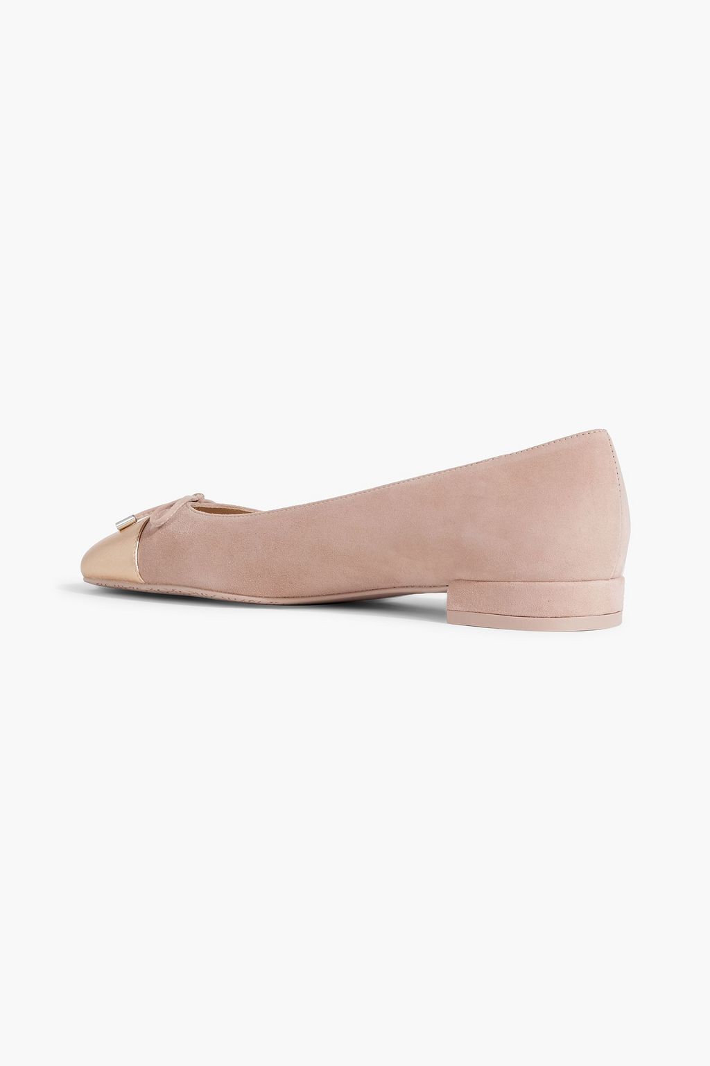 STUART WEITZMAN Metallic leather and suede ballet flats