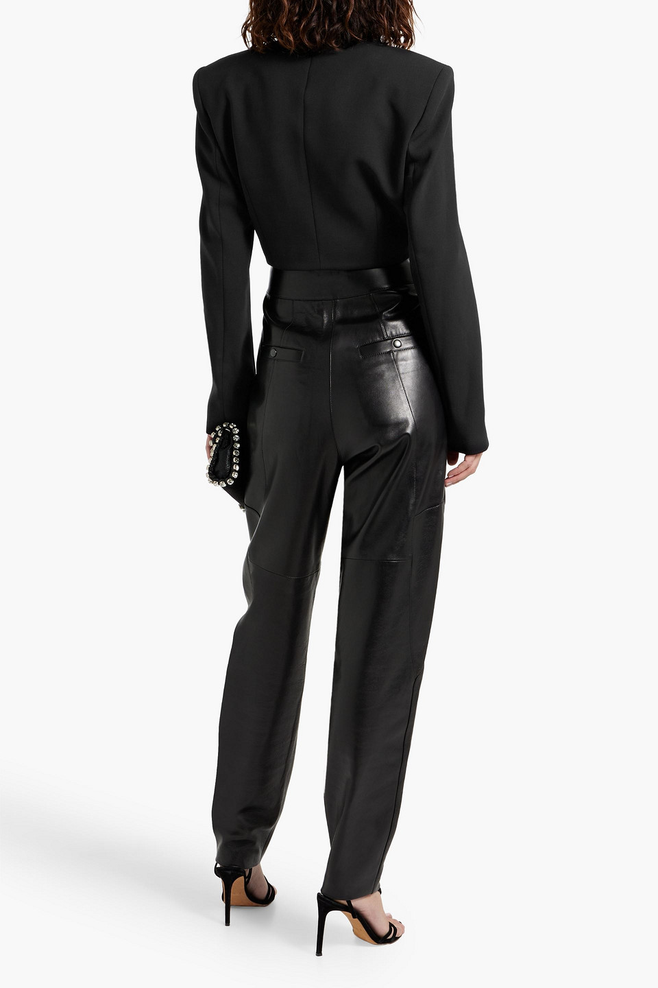 Magda Butrym Floral-detail Cropped Jacket In Black