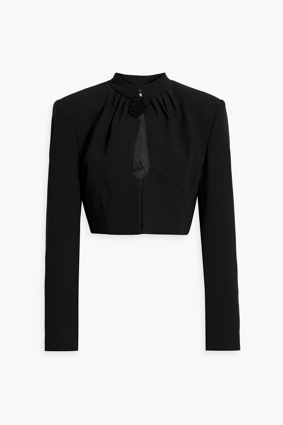 Magda Butrym Floral-detail Cropped Jacket In Black