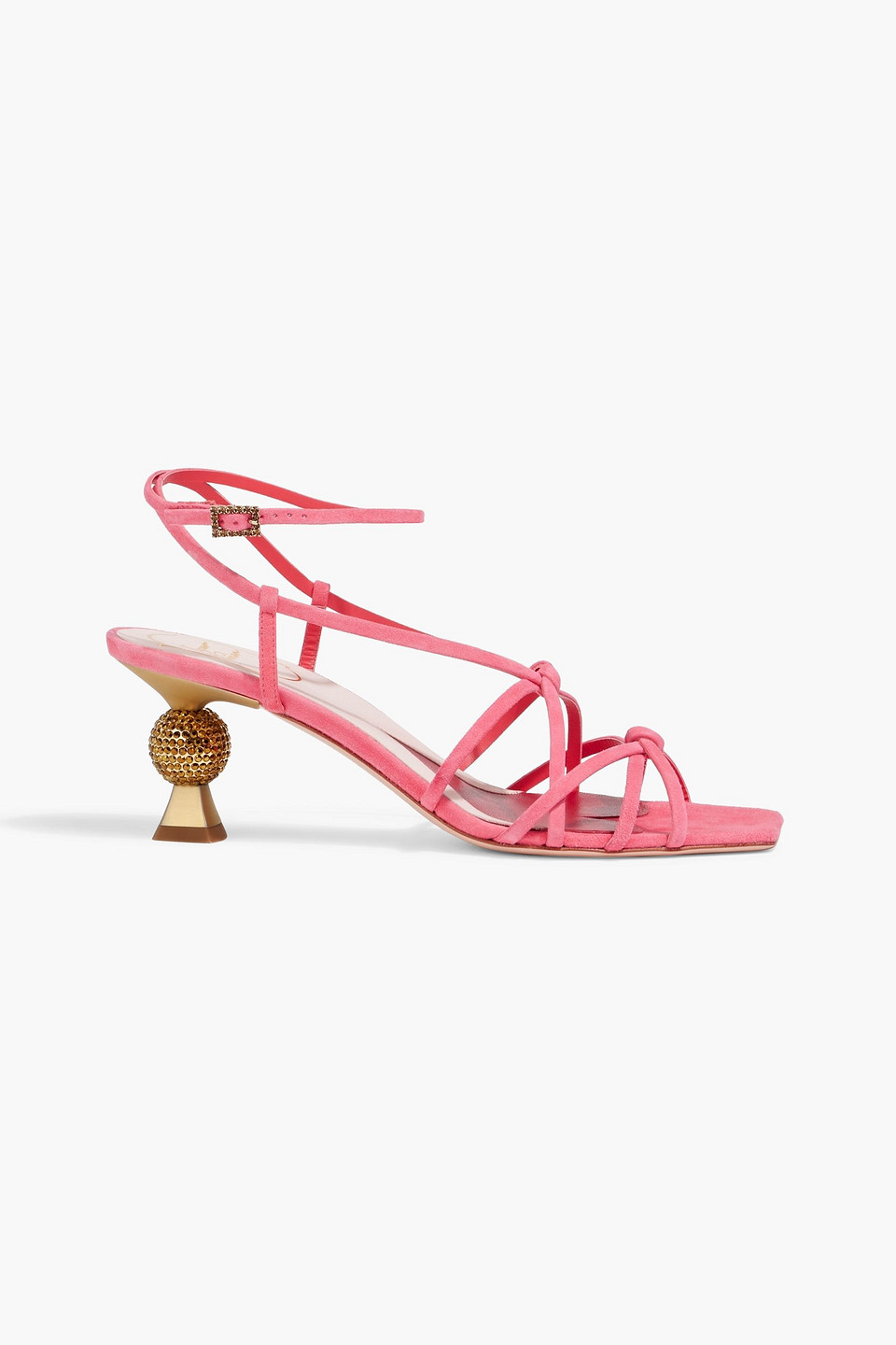 Knotted suede sandals