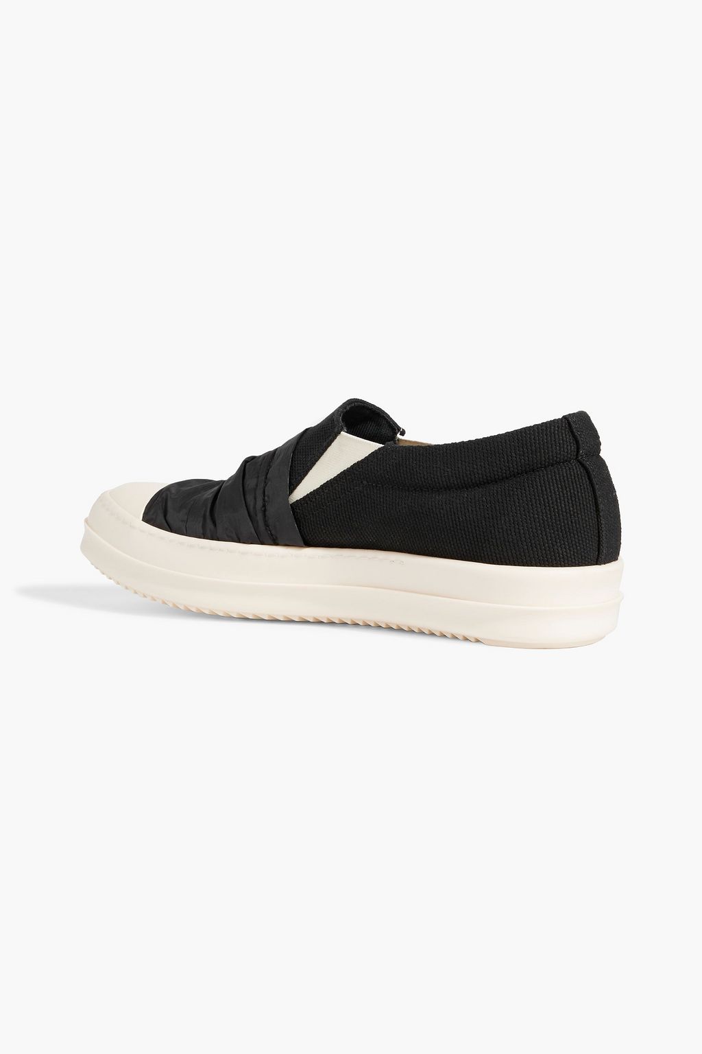 DRKSHDW BY RICK OWENS Canvas, shell and leather slip-on sneakers