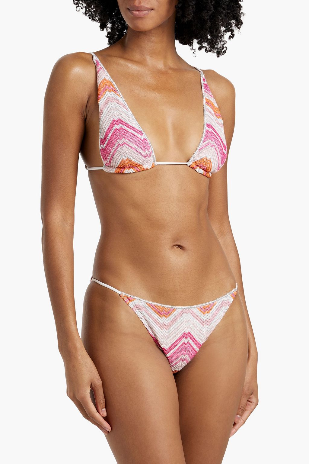 MISSONI بيكيني مثلث الشكل بحبكة كروشيه بلون معدني