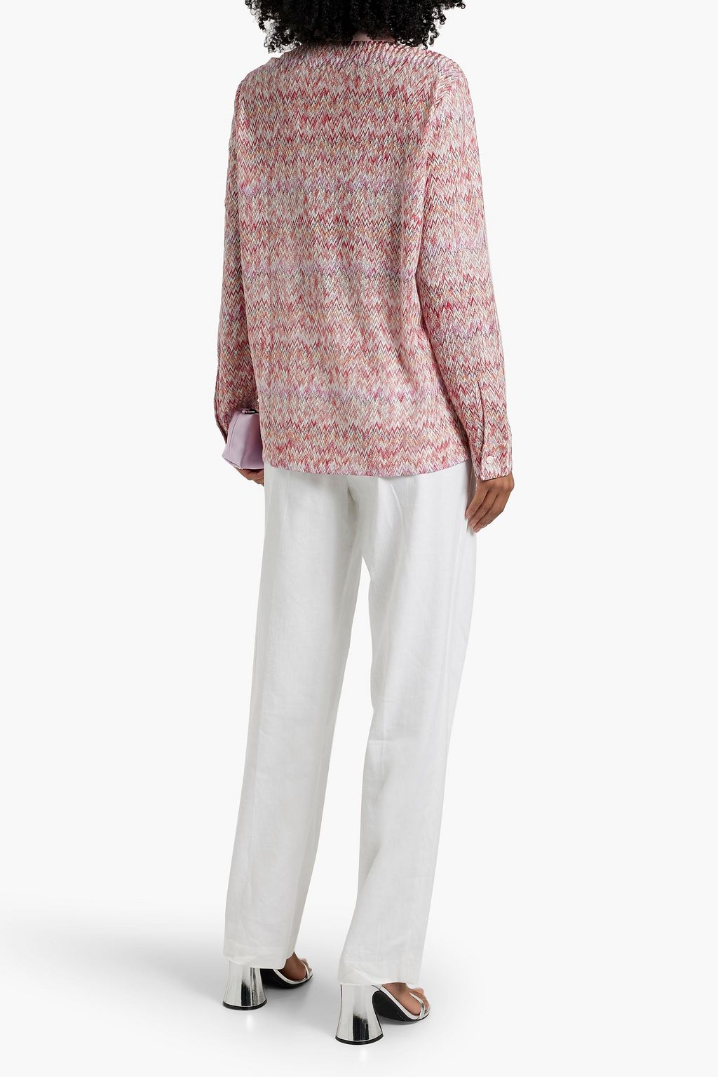 MISSONI Metallic crochet-knit shirt