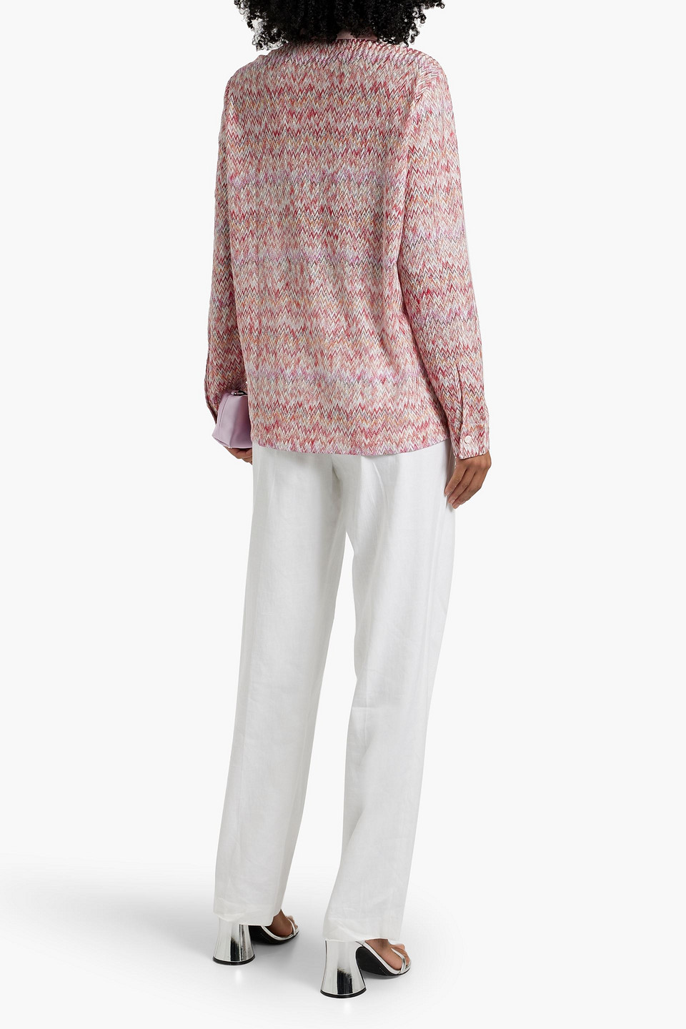 Missoni Metallic Crochet-knit Shirt In Multicolor