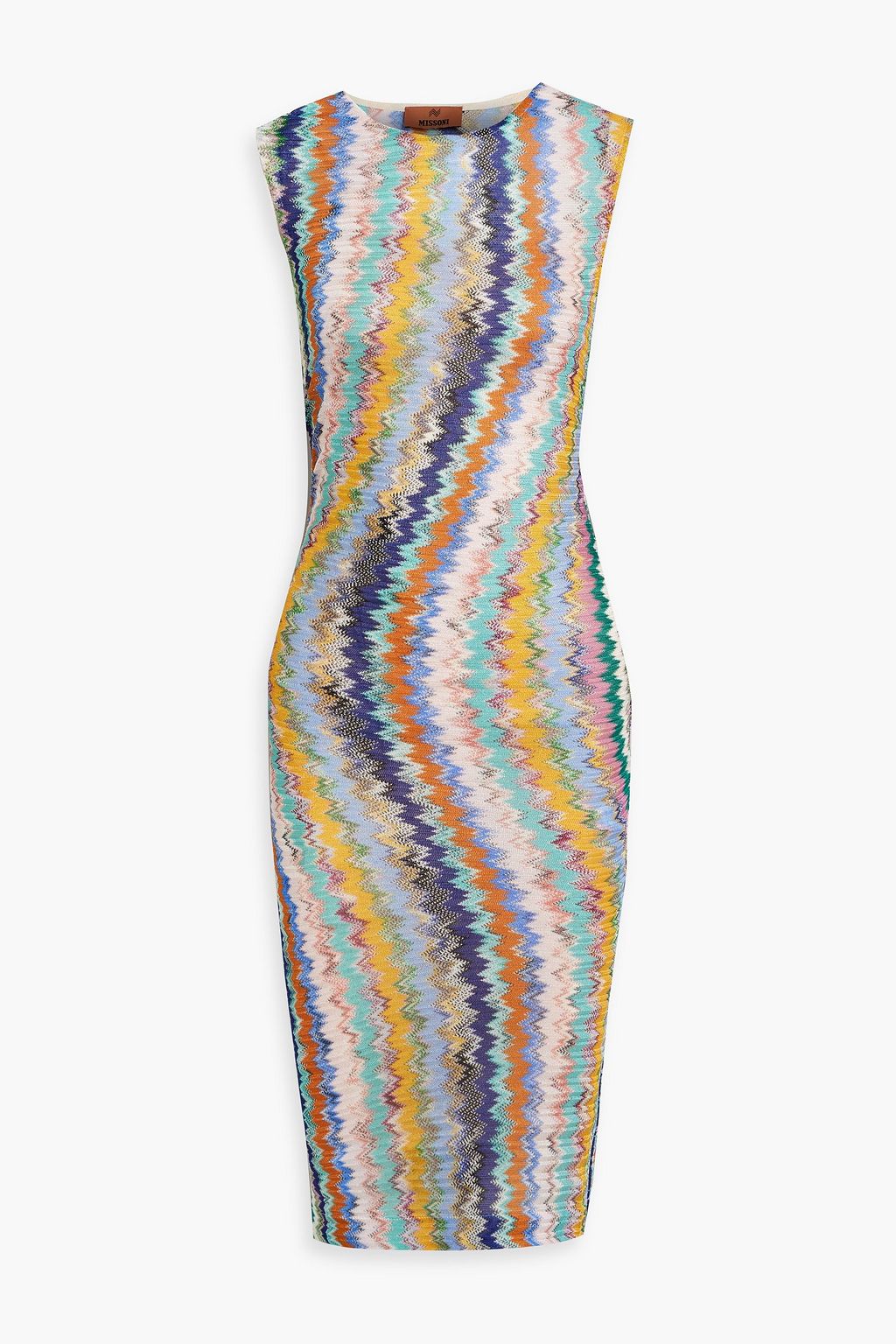 Ruched crochet knit dress multicolor IT 40