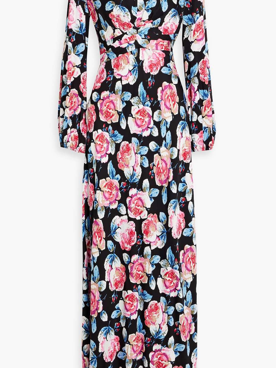 monika wrap-effect floral-print crepe de chine maxi dress