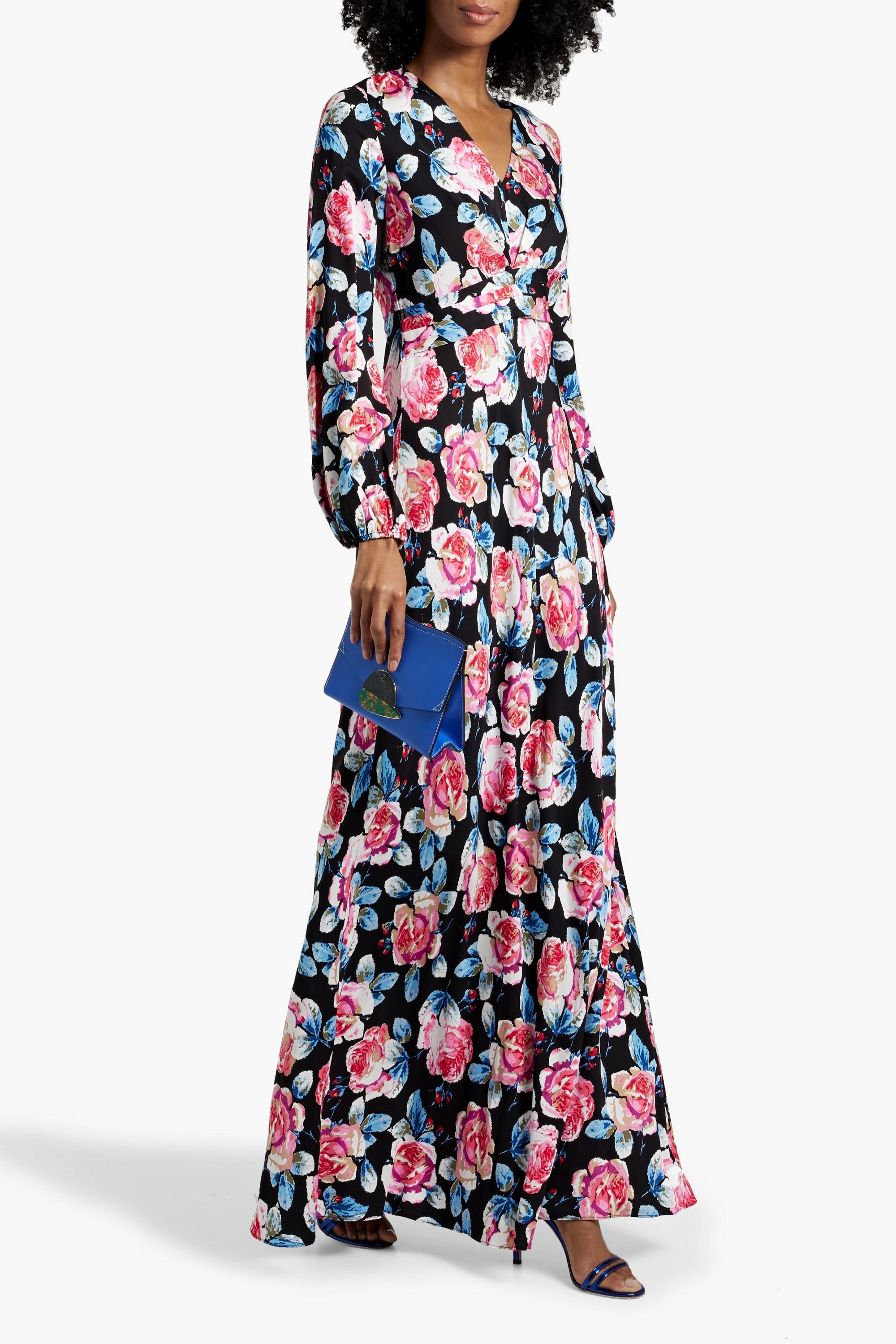 Diane von Furstenberg Monika wrap-effect floral-print crepe de chine maxi dress