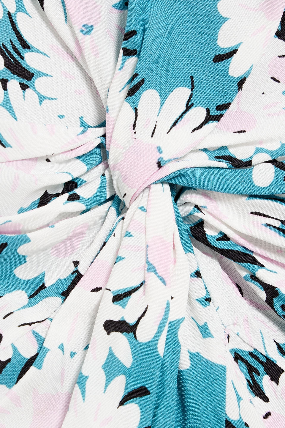 Diane Von Furstenberg Anaba Twisted Floral-print Crepe De Chine Midi Dress In Turquoise
