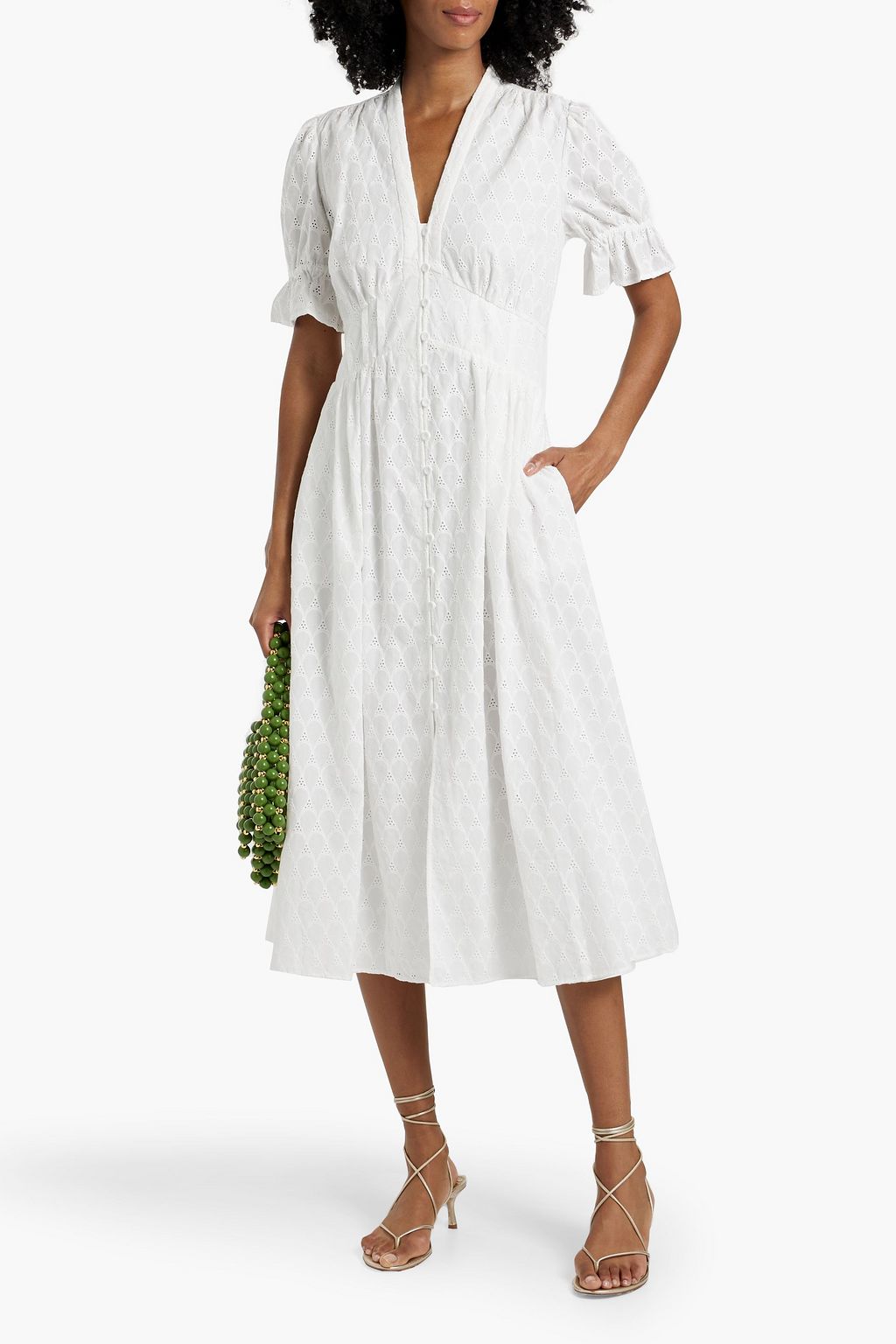 DIANE VON FURSTENBERG Erica broderie anglaise cotton midi dress