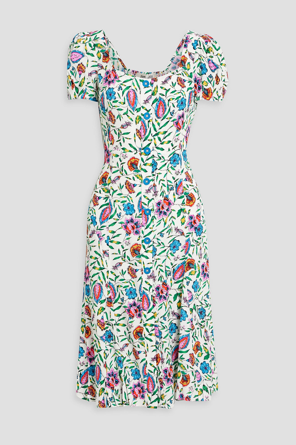 Diane Von Furstenberg Elena Printed Crepe Dress In Multicolor