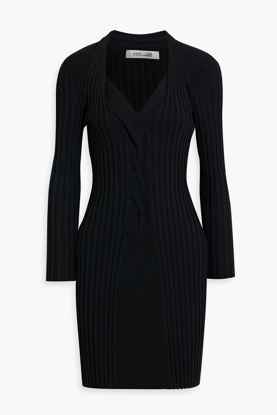 Veronique twisted ribbed-knit mini dress