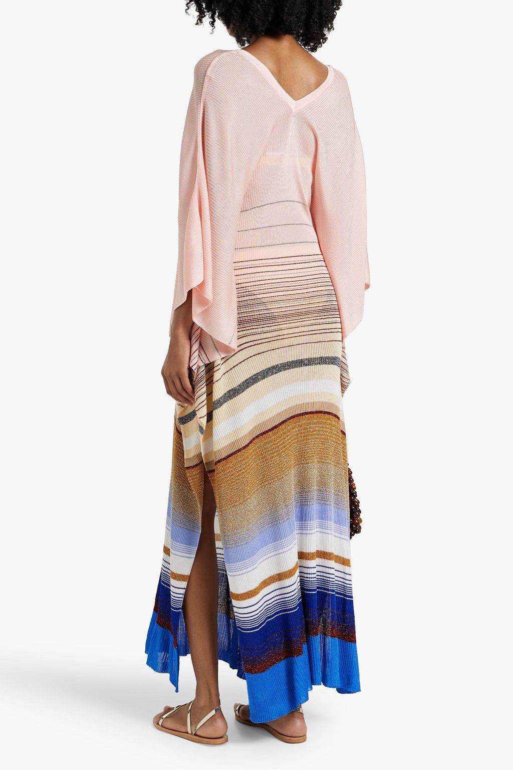 MISSONI Striped ribbed-knit maxi dress