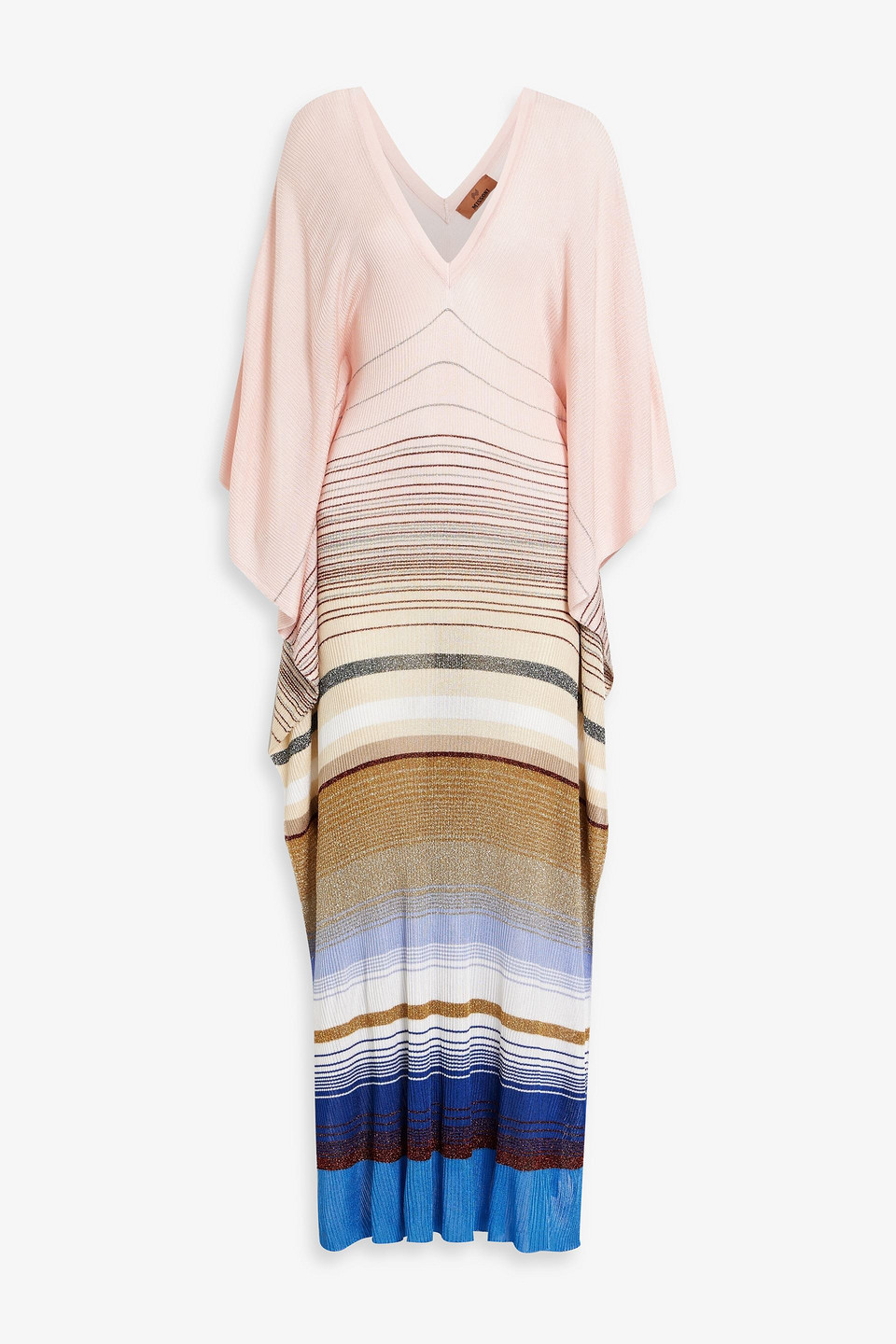Missoni Multi-striped Maxi Beach Dress In Pastel Pink