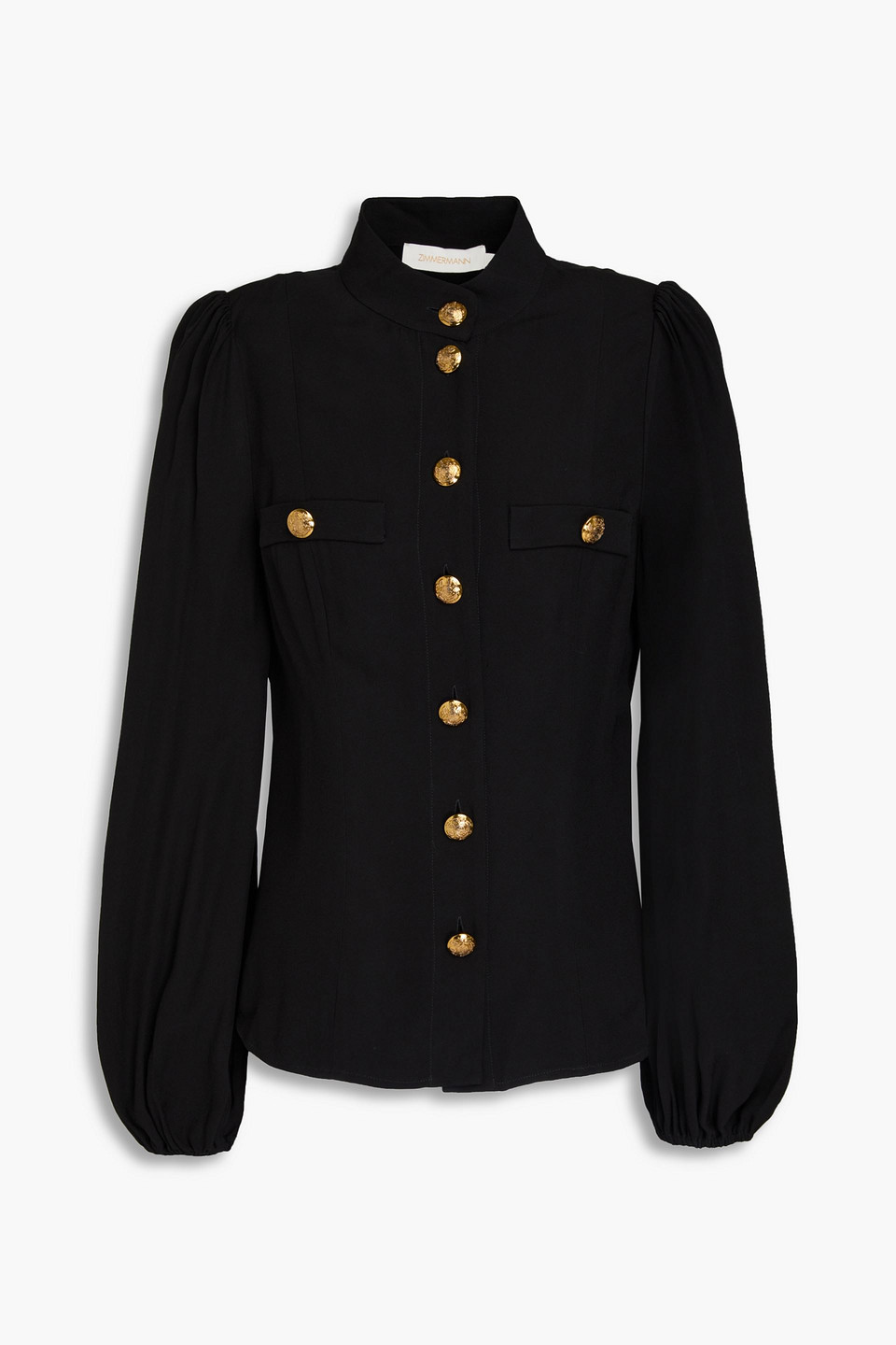 Zimmermann Utility Crepe Shirt In Schwarz