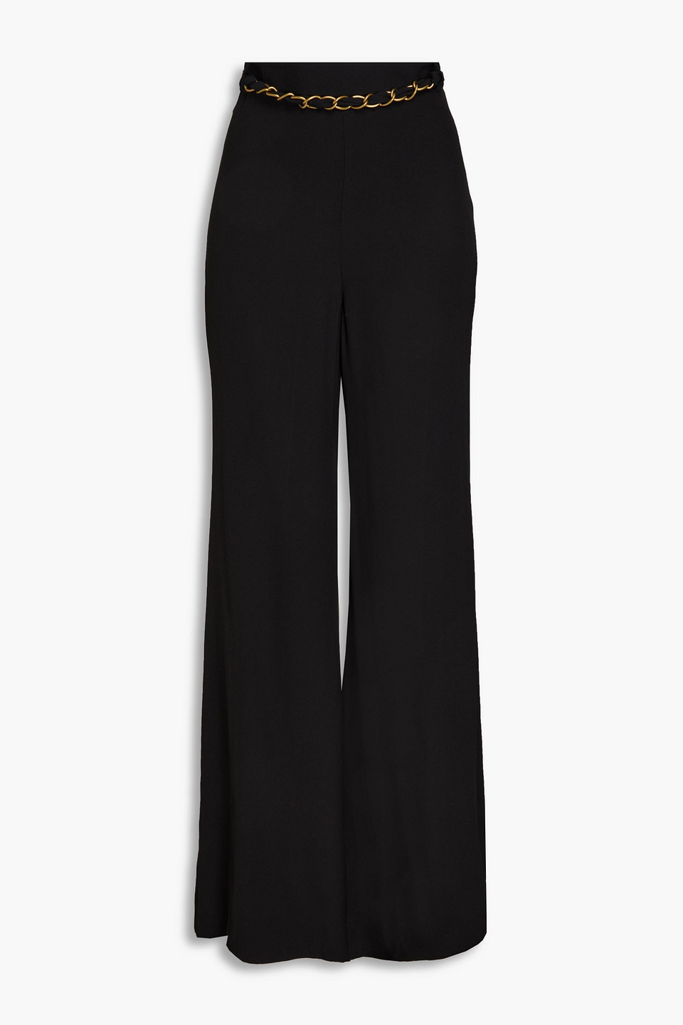 Zimmermann Chain-embellished Crepe Flared Pants In Black
