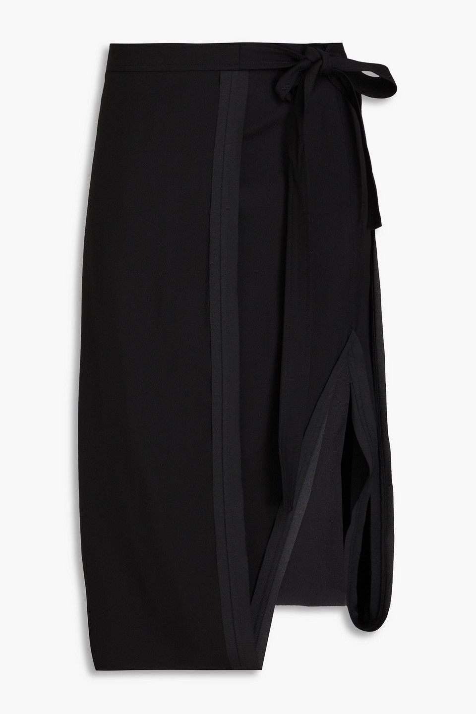 3.1 Phillip Lim Wrap-effect Wool-blend Skirt In Black