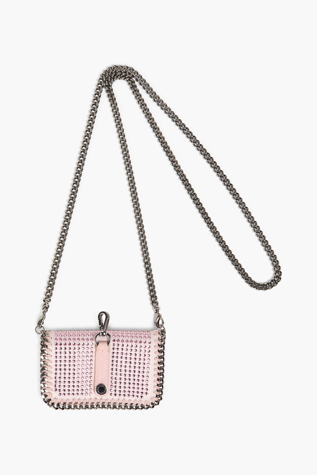 STELLA MCCARTNEY Crystal-embellished satin cardholder