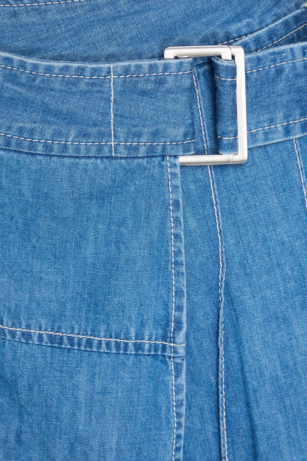 3.1 PHILLIP LIM تنورة من قطن شامبراي بتأثير ملتف
