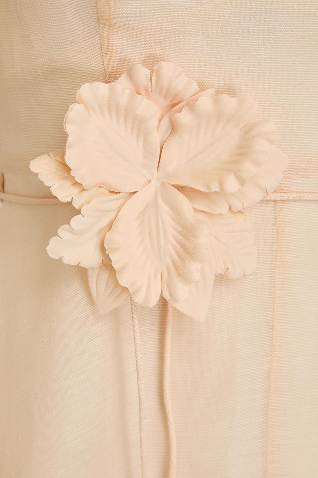 ZIMMERMANN Floral-appliquéd linen and silk-blend gauze midi dress