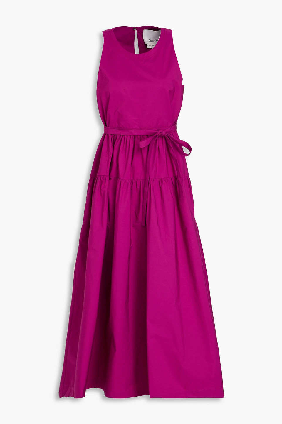Cotton-blend poplin midi dress