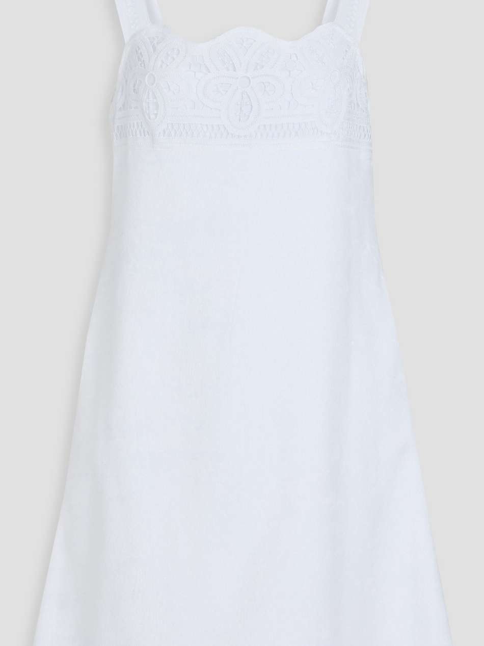 rossana crocheted lace-trimmed cotton-terry dress