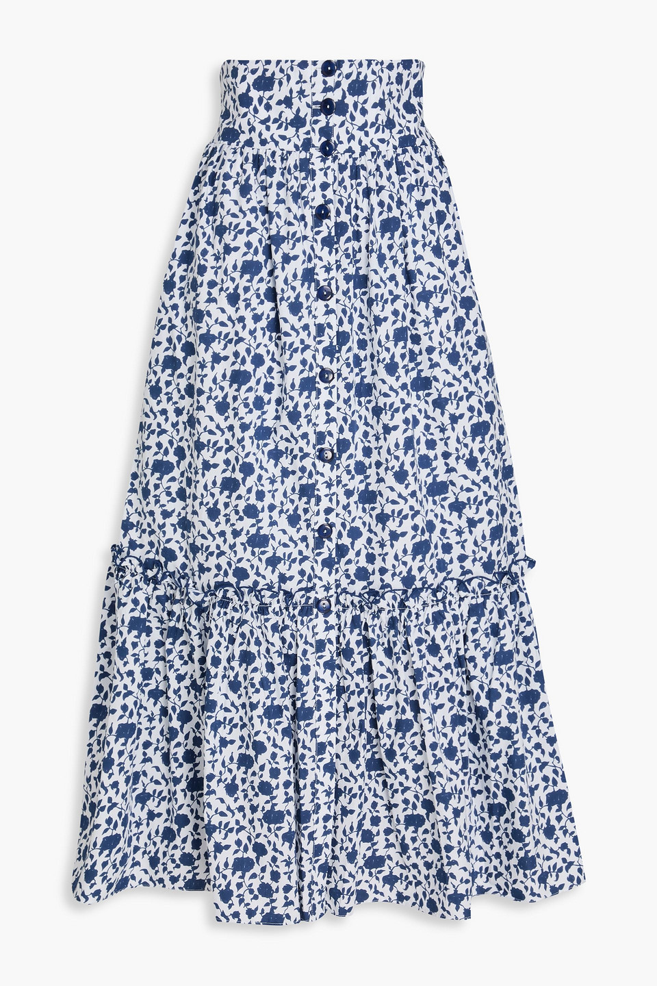 Tecla floral-print cotton maxi skirt