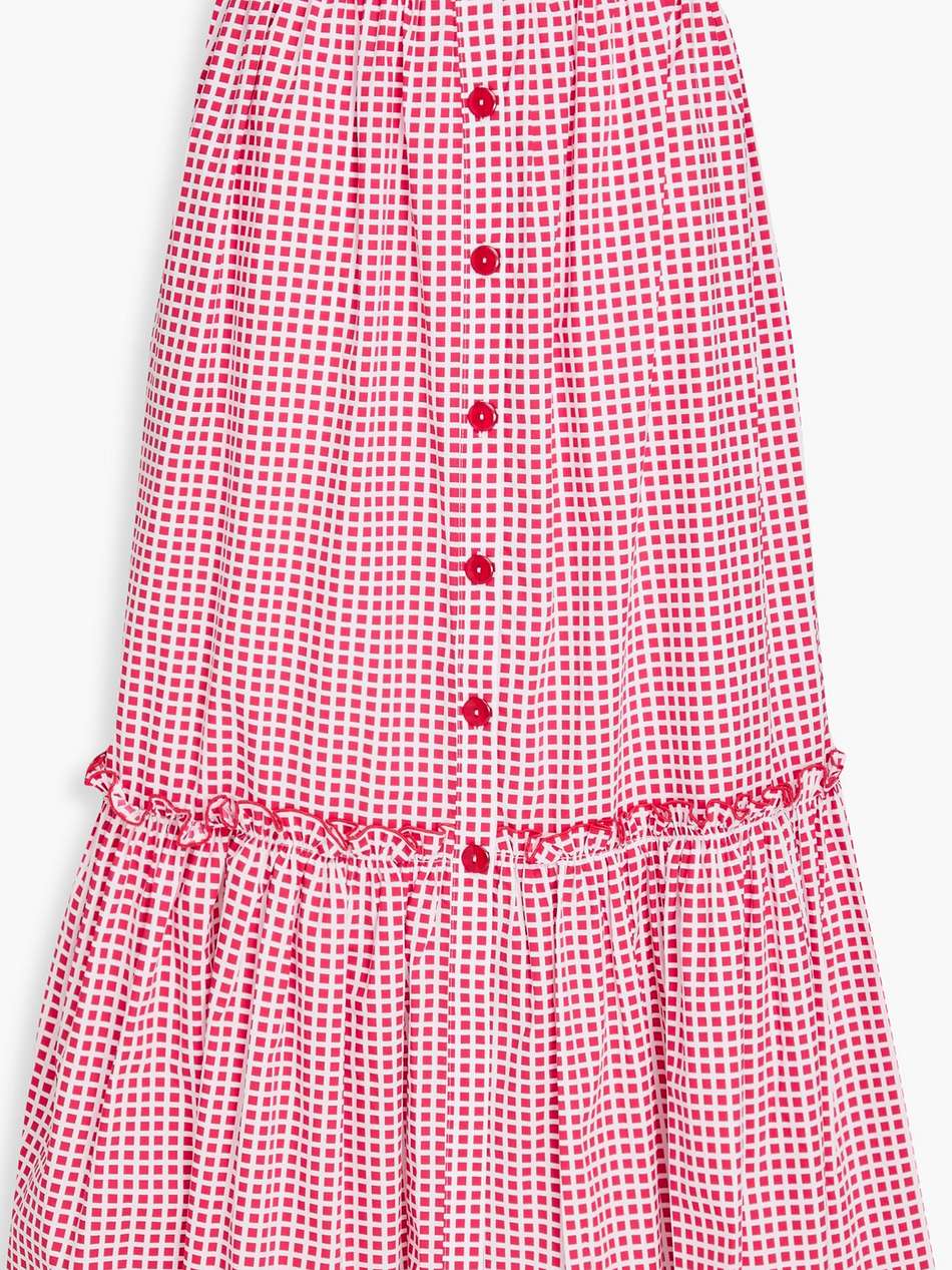 tecla checked cotton maxi skirt