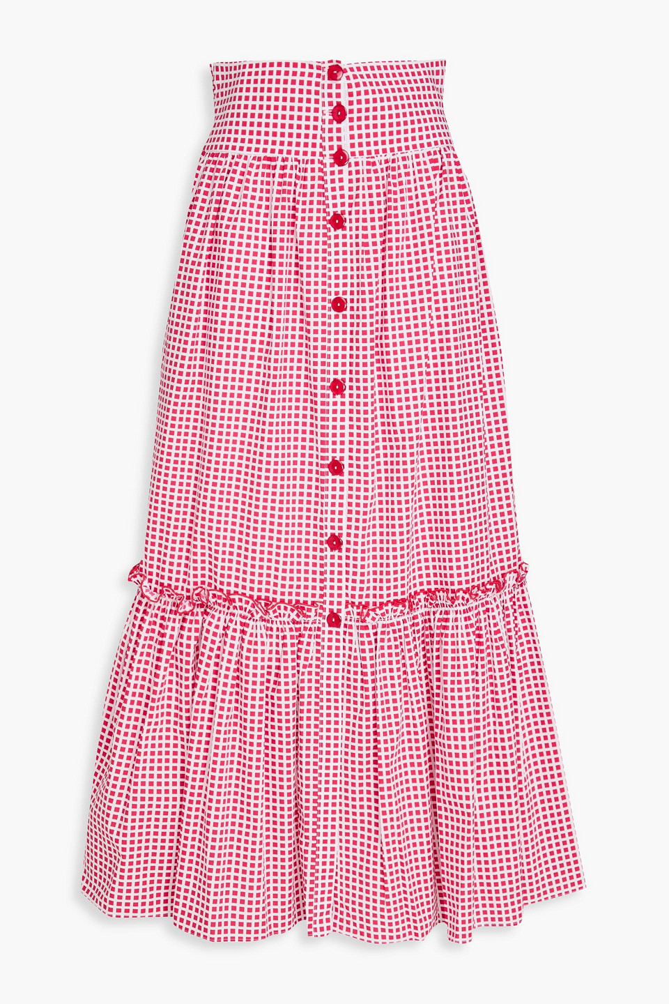 Tecla checked cotton maxi skirt