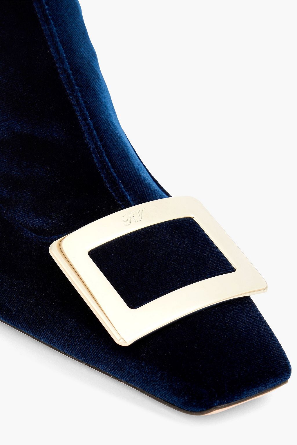 ROGER VIVIER Buckle-embellished velvet ankle boots