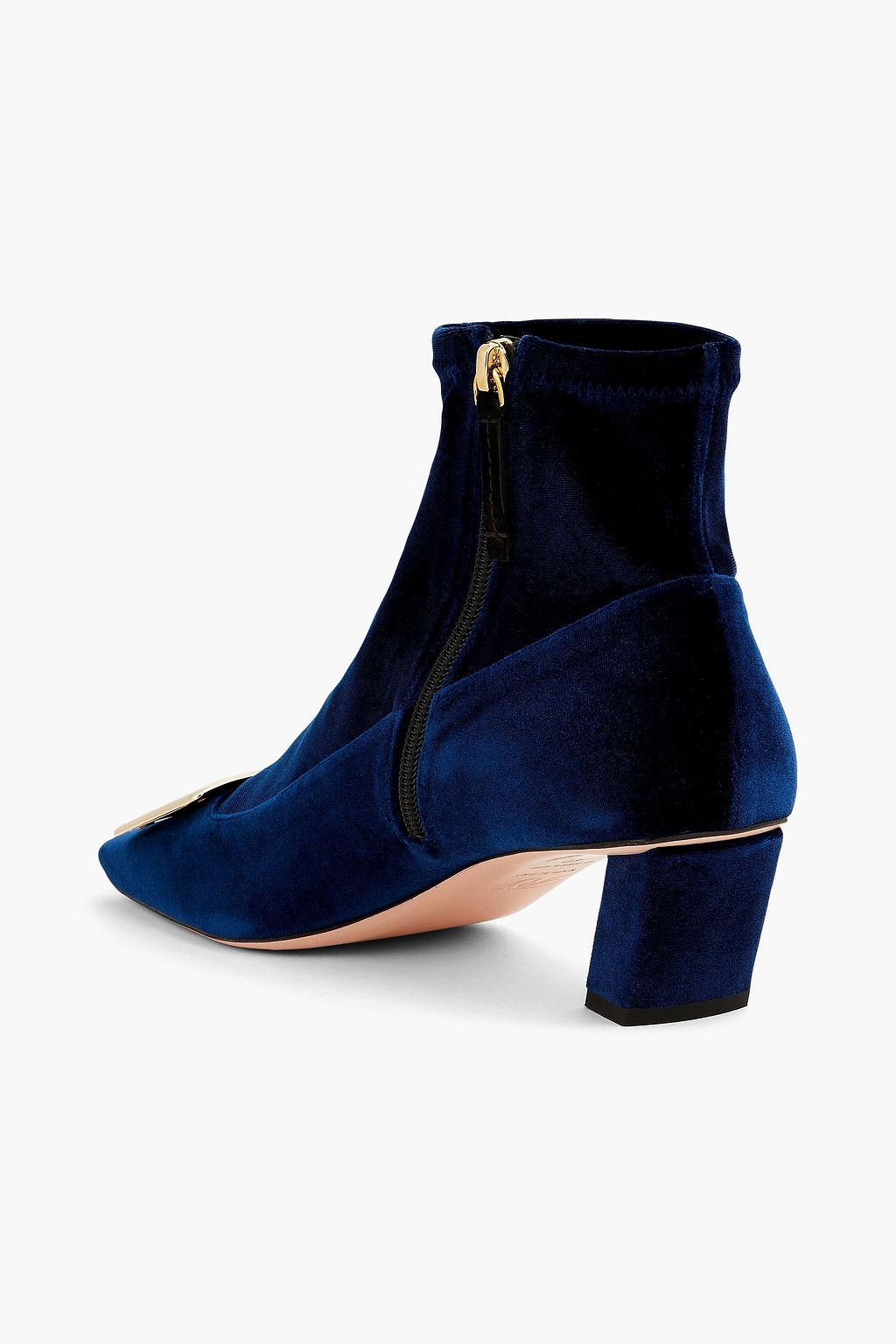 ROGER VIVIER Buckle-embellished velvet ankle boots
