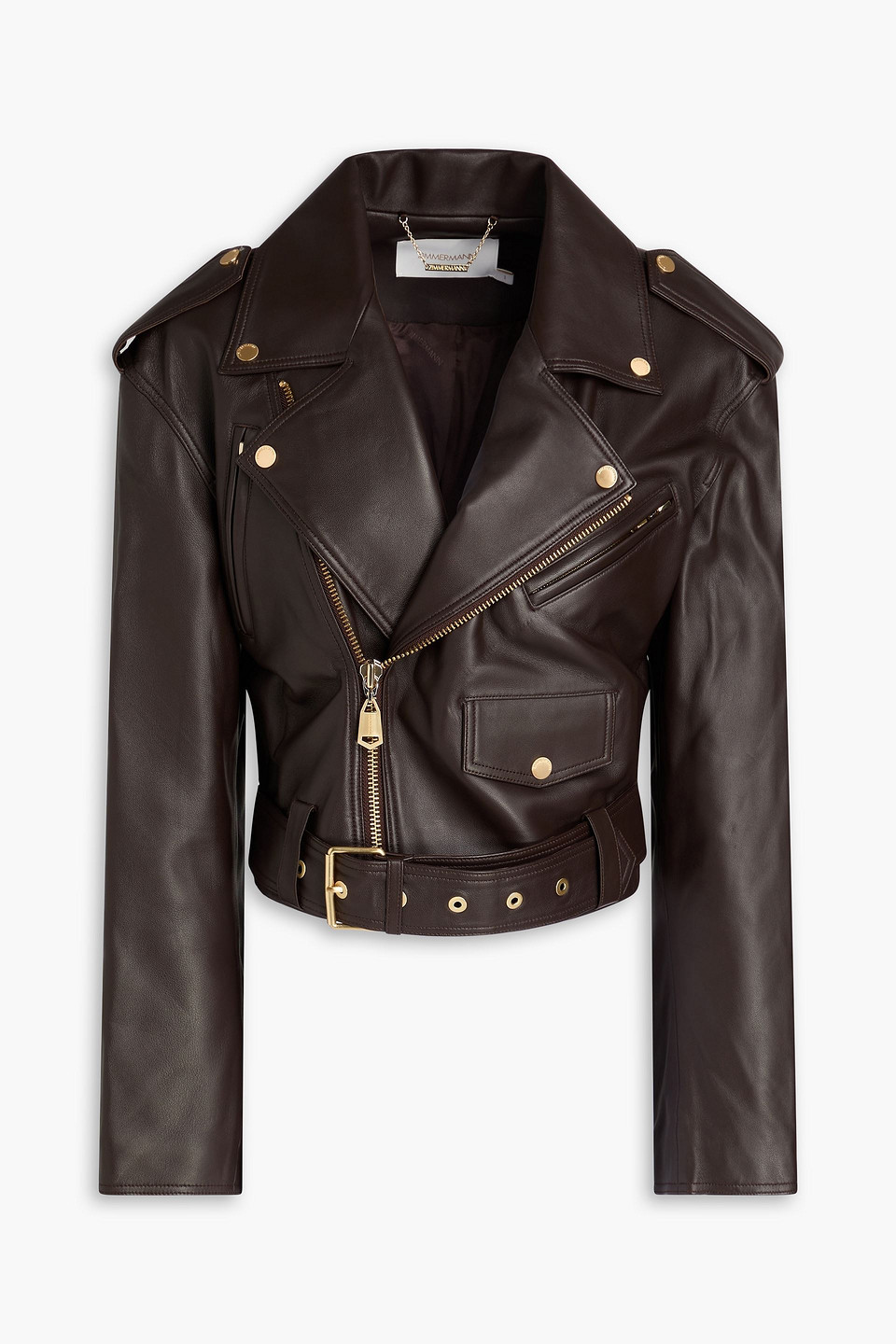 Zimmermann Bikerjacke Aus Leder In Schokolade