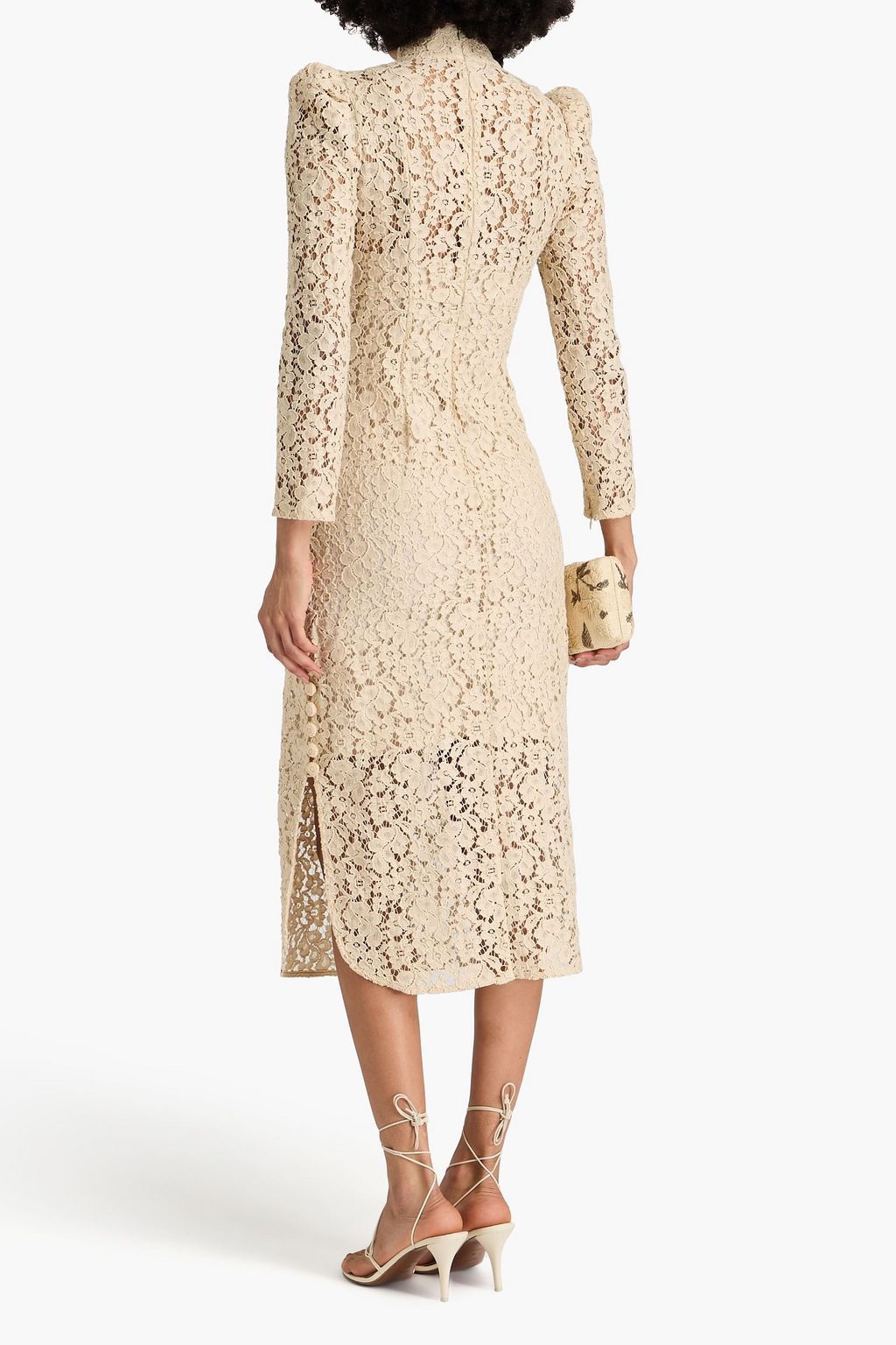 ZIMMERMANN Cotton-blend guipure lace midi dress
