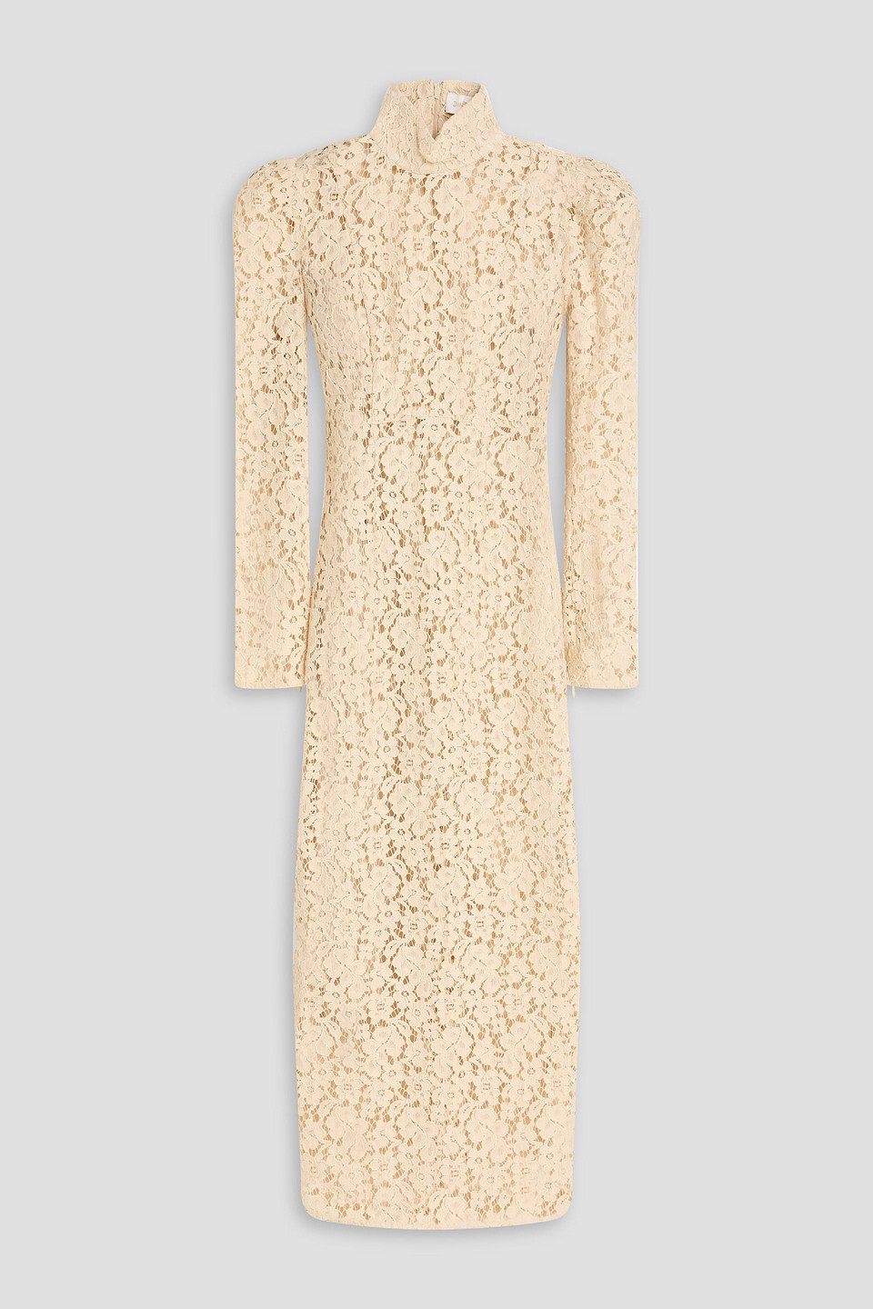 Zimmermann Midikleid Aus Guipure-spitze Aus Einer Baumwollmischung In Neutral