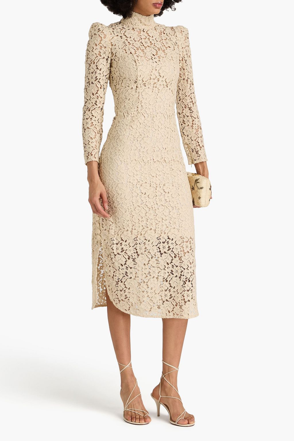 ZIMMERMANN Cotton-blend guipure lace midi dress