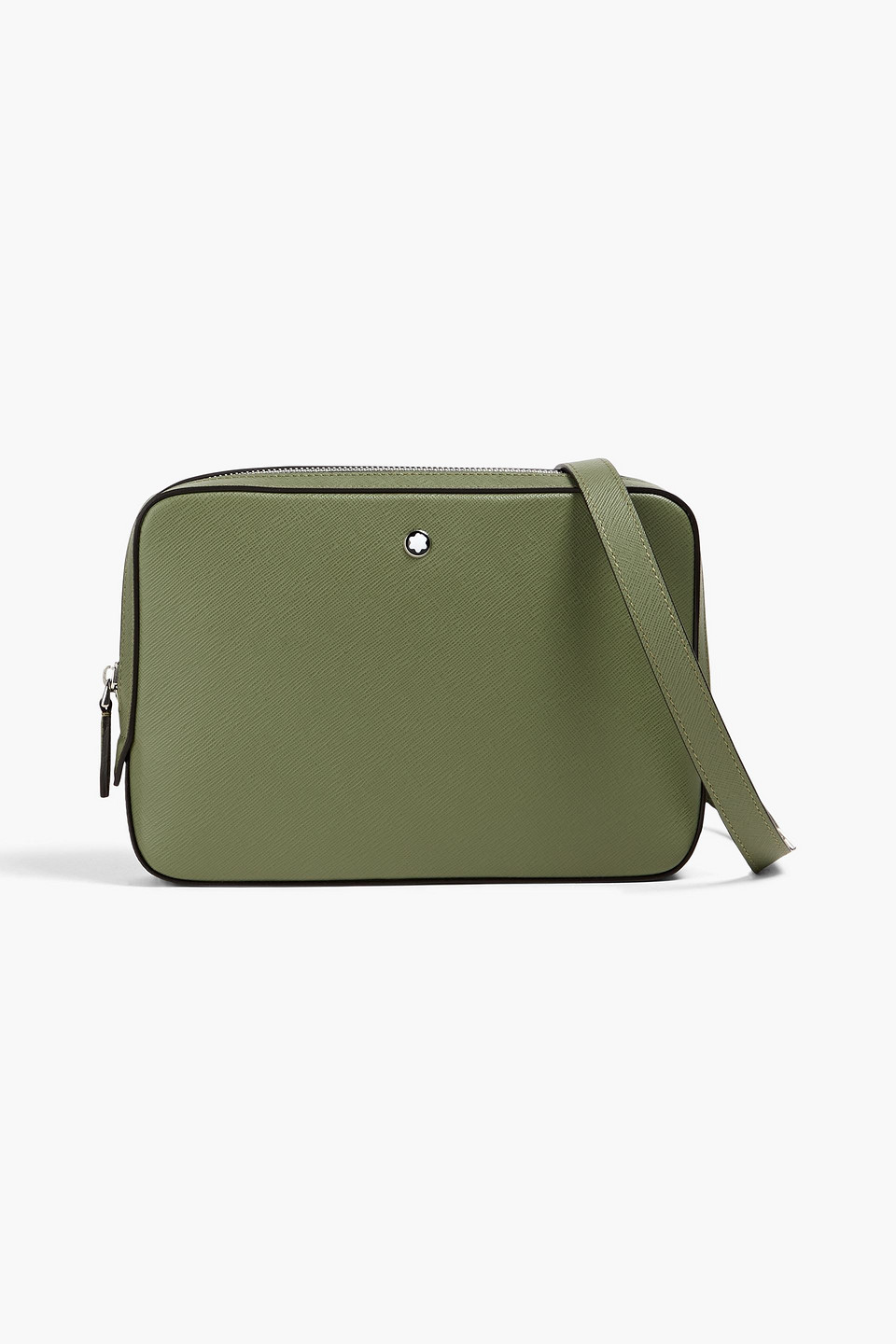 Montblanc Textured-leather Messenger Bag In Leaf Green