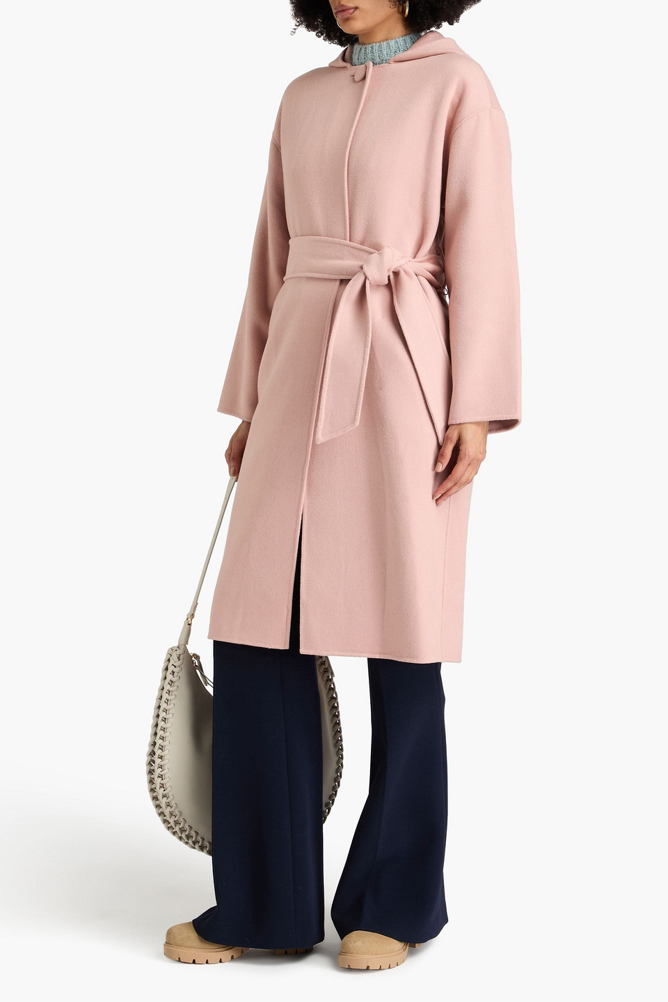 Zimmermann Belted Wool-blend Felt Coat In Rougefarben