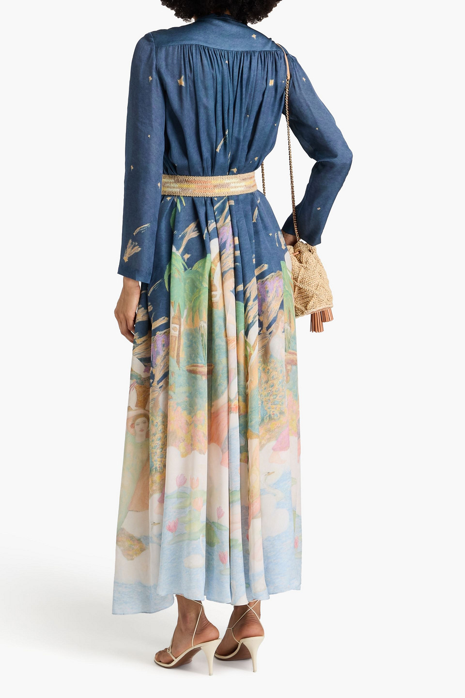 Zimmermann Maxikleid Aus Seide Mit Print In Storm Blue