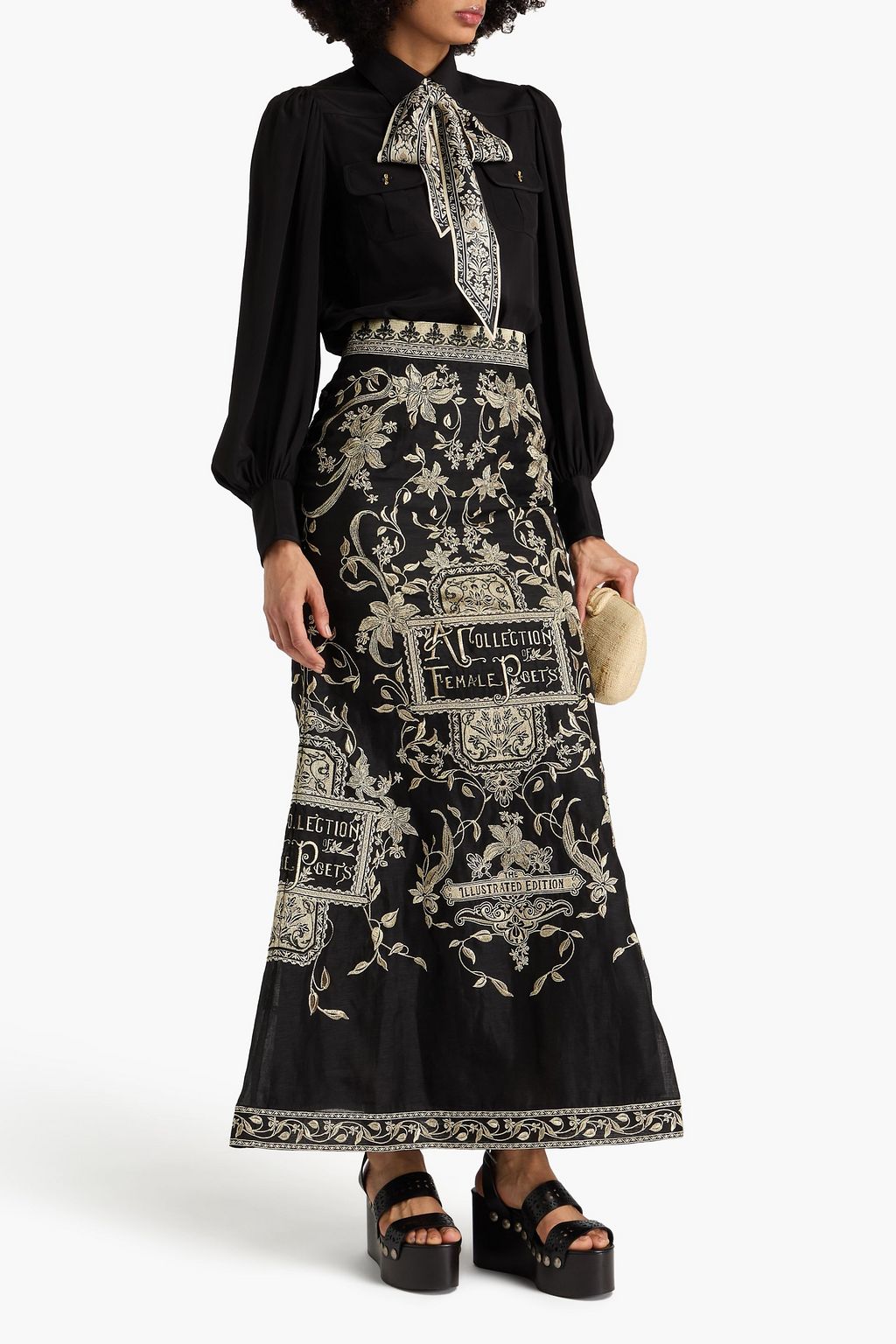ZIMMERMANN クレープデシン シャツ リボンタイ